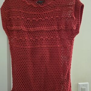 Lafayette 148 New York Red Knit Top
